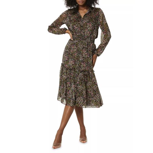 Misa Los Angeles Laysi Floral Midi Cottagecore Chiffon Breezy Dress NWT M $395 - Picture 1 of 6
